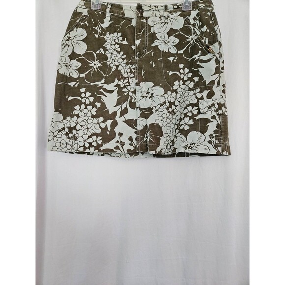 Eddie Bauer Womens A Line Skirt Size 10P Floral Short Zip Pockets - Picture 1 of 9